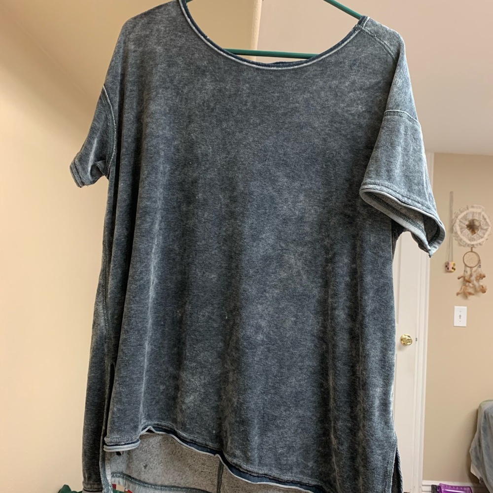 Grayish blue shirt